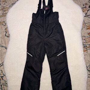 SWISS TECH Youth Winter Bib Overall Black Snow Pants Size S (6-6X)